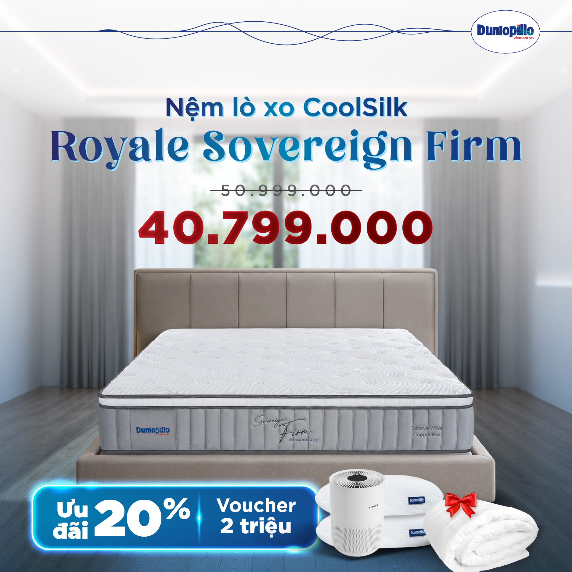 Nệm Dunlopillo khuyến mãi - Royale Sovereign Firm