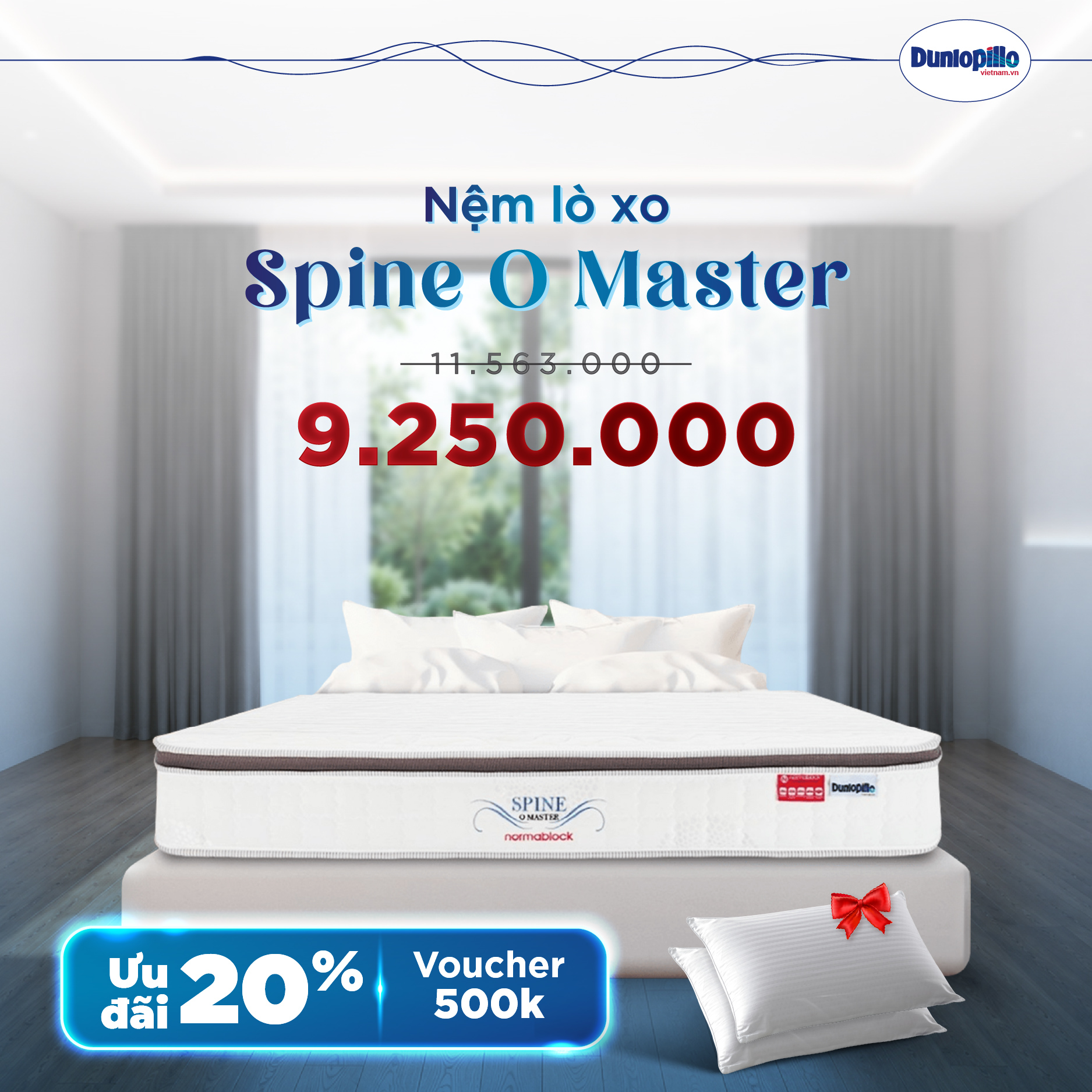 Nệm Dunlopillo khuyến mãi Spine O Master