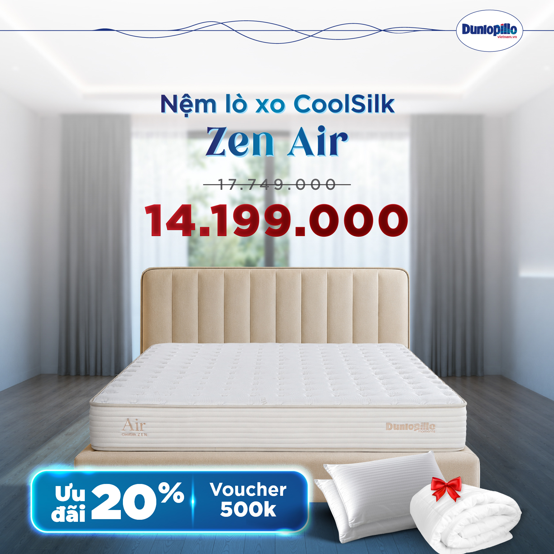 Nệm Dunlopillo khuyến mãi Zen Air