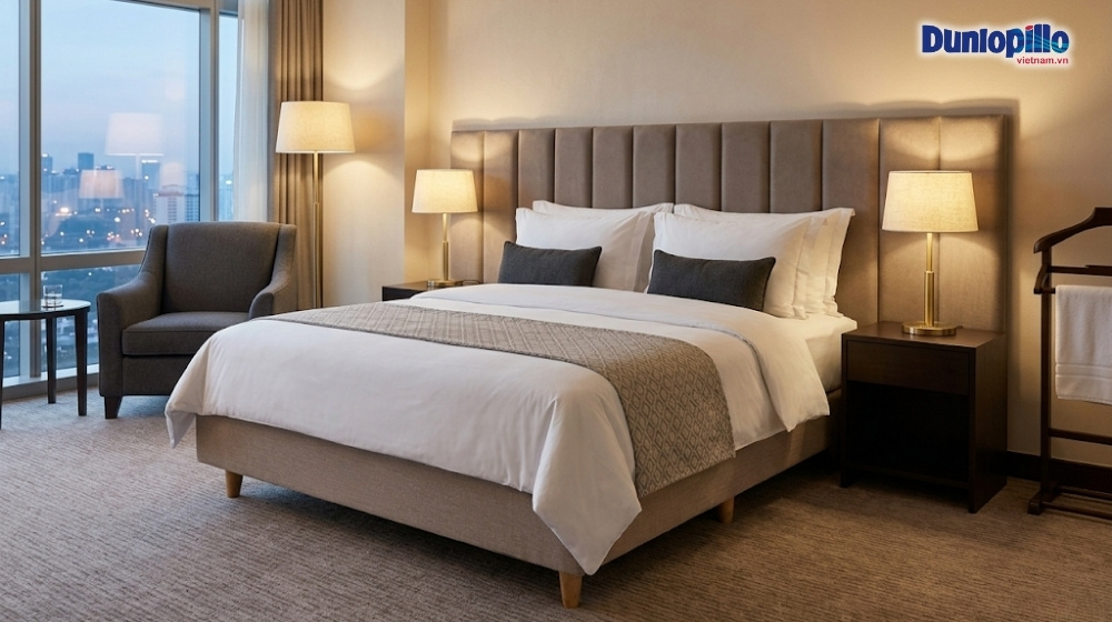 Divan có màu sắc tối giản, phù hợp cho không gian khách sạn