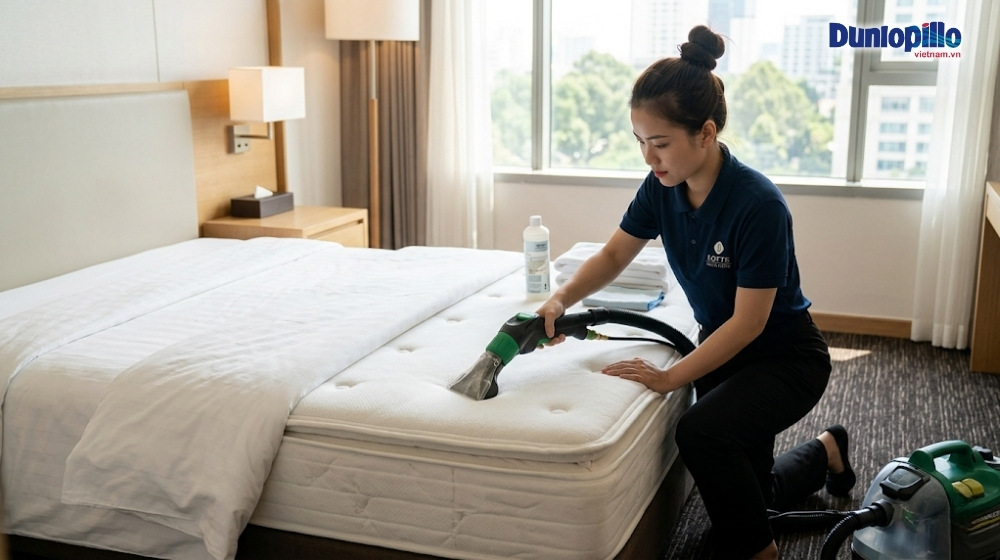 Vệ sinh nệm khách sạn là điều cần thiết khi kinh doanh trong lĩnh vực này