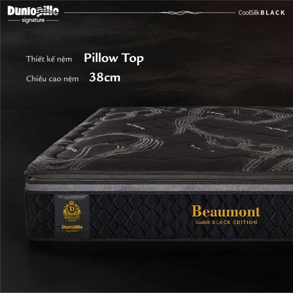 Nệm lò xo Dunlopillo CoolSilk BLACK Beaumont 4 nem lo xo dunlopillo coolsilk black beaumont 2