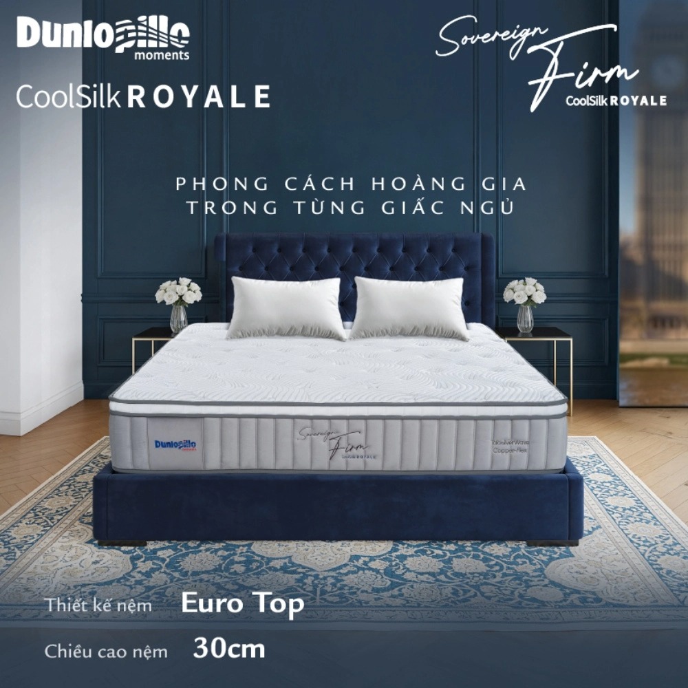 Nệm lò xo Dunlopillo CoolSilk ROYALE Sovereign Firm