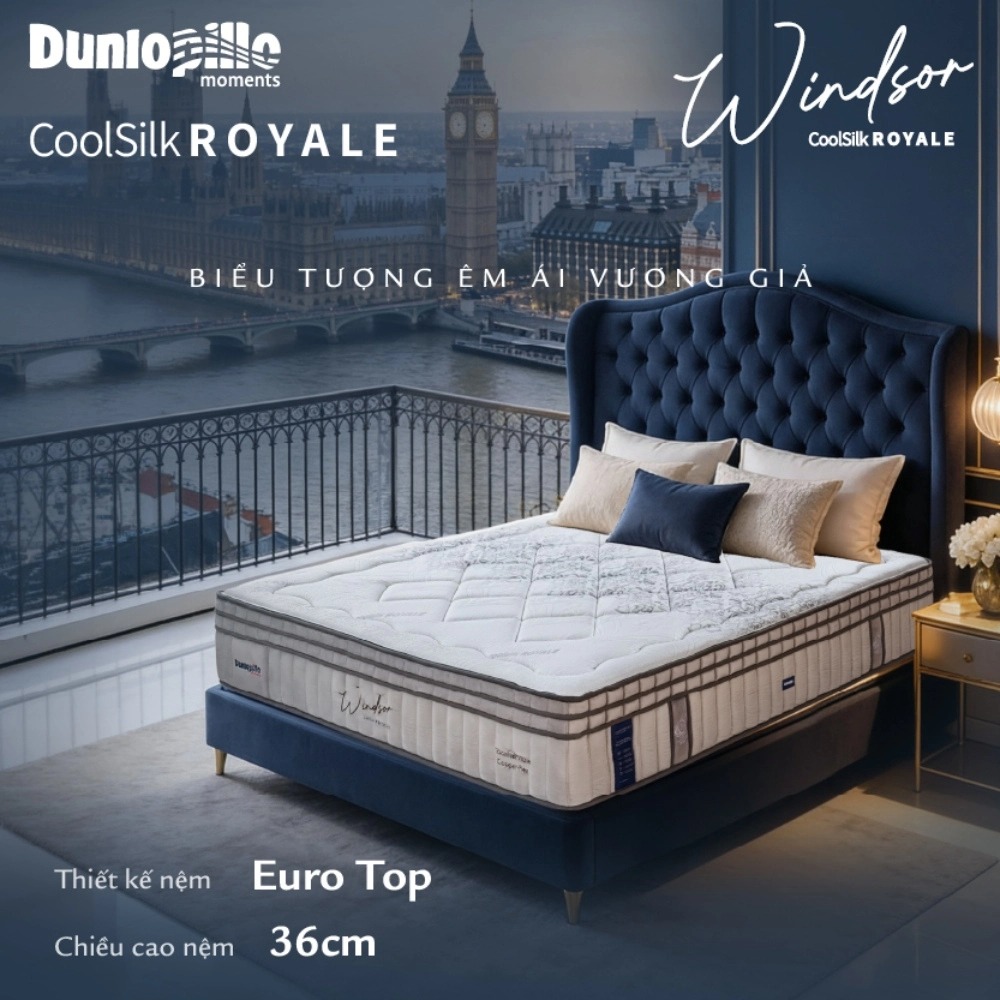 Nệm lò xo Dunlopillo CoolSilk ROYALE Windsor