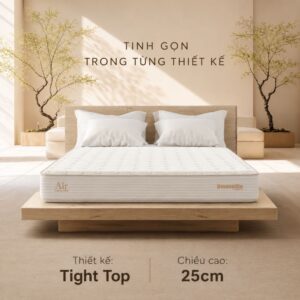 Nệm lò xo Dunlopillo CoolSilk Zen Air cao 25cm nâng đỡ linh hoạt