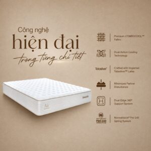 Nệm lò xo Dunlopillo CoolSilk Zen Air ứng dụng công nghệ hiện đại