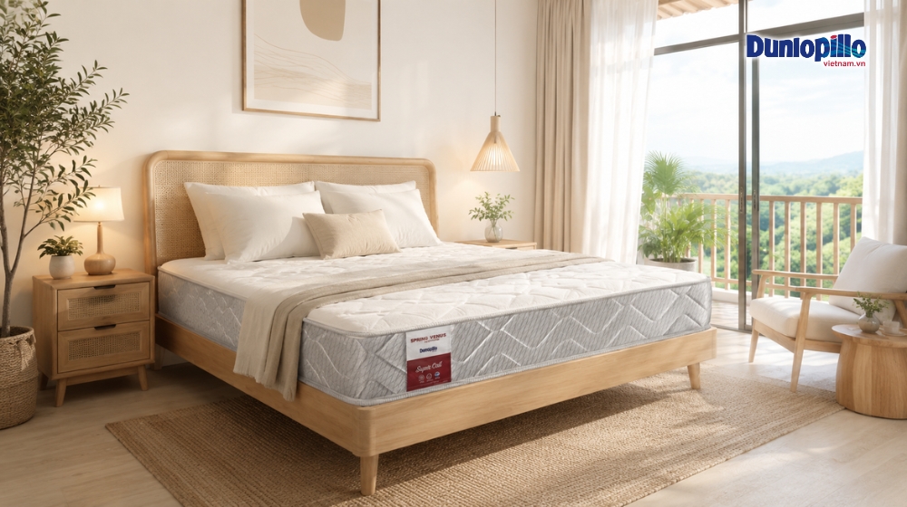 Nệm lò xo Dunlopillo Venus giá tốt là một lựa chọn phù hợp cho homestay