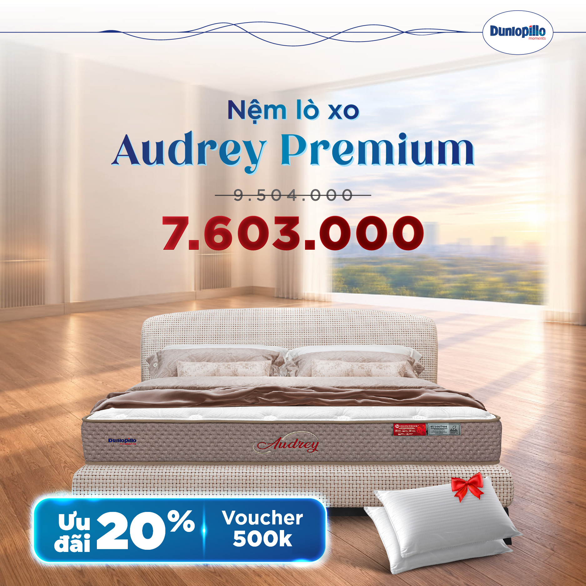 Nệm Dunlopillo khuyến mãi - Audrey Premium