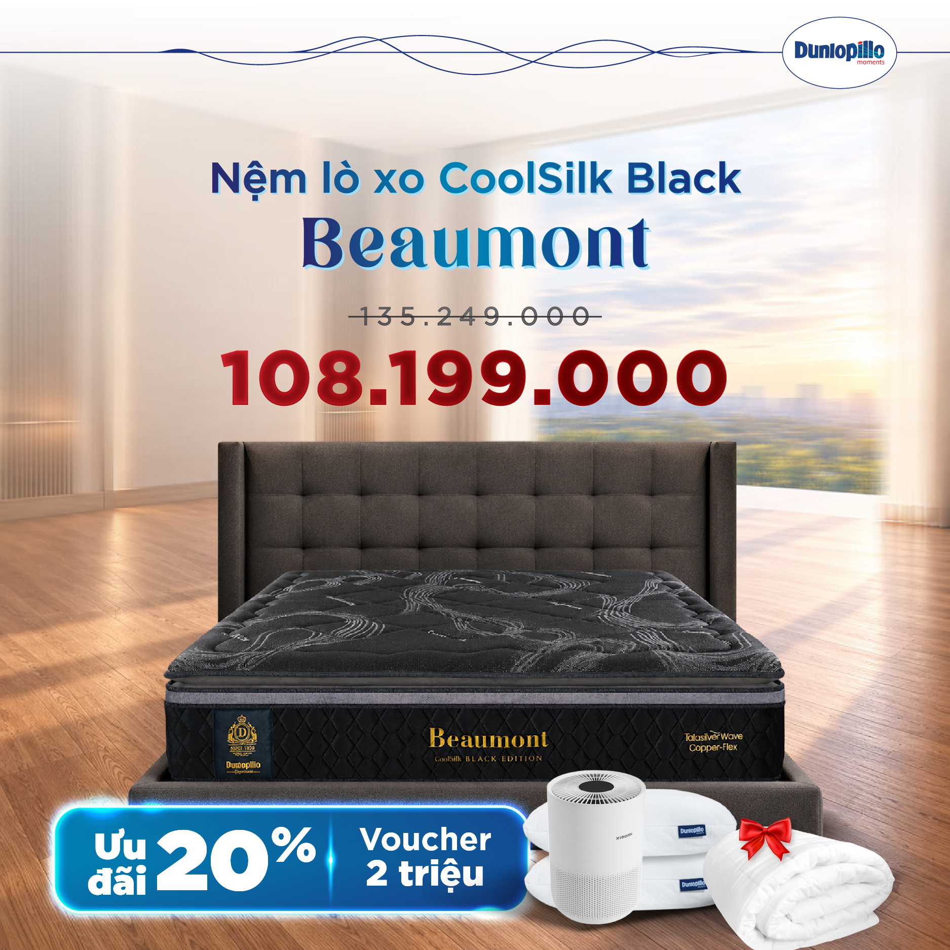Nệm Dunlopillo khuyến mãi - Black Beaumont