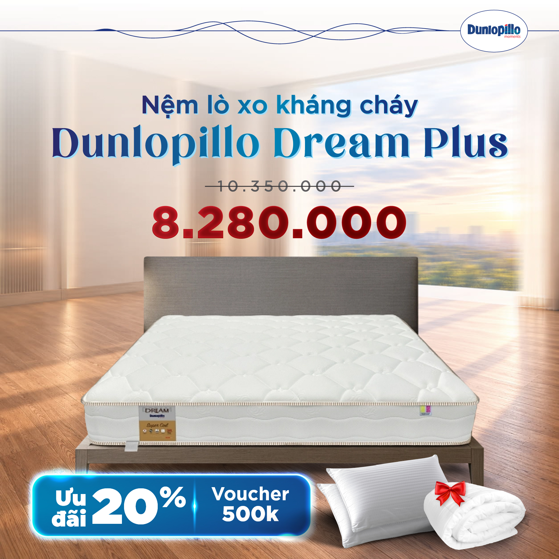 Nệm Dunlopillo khuyến mãi Dream Plush