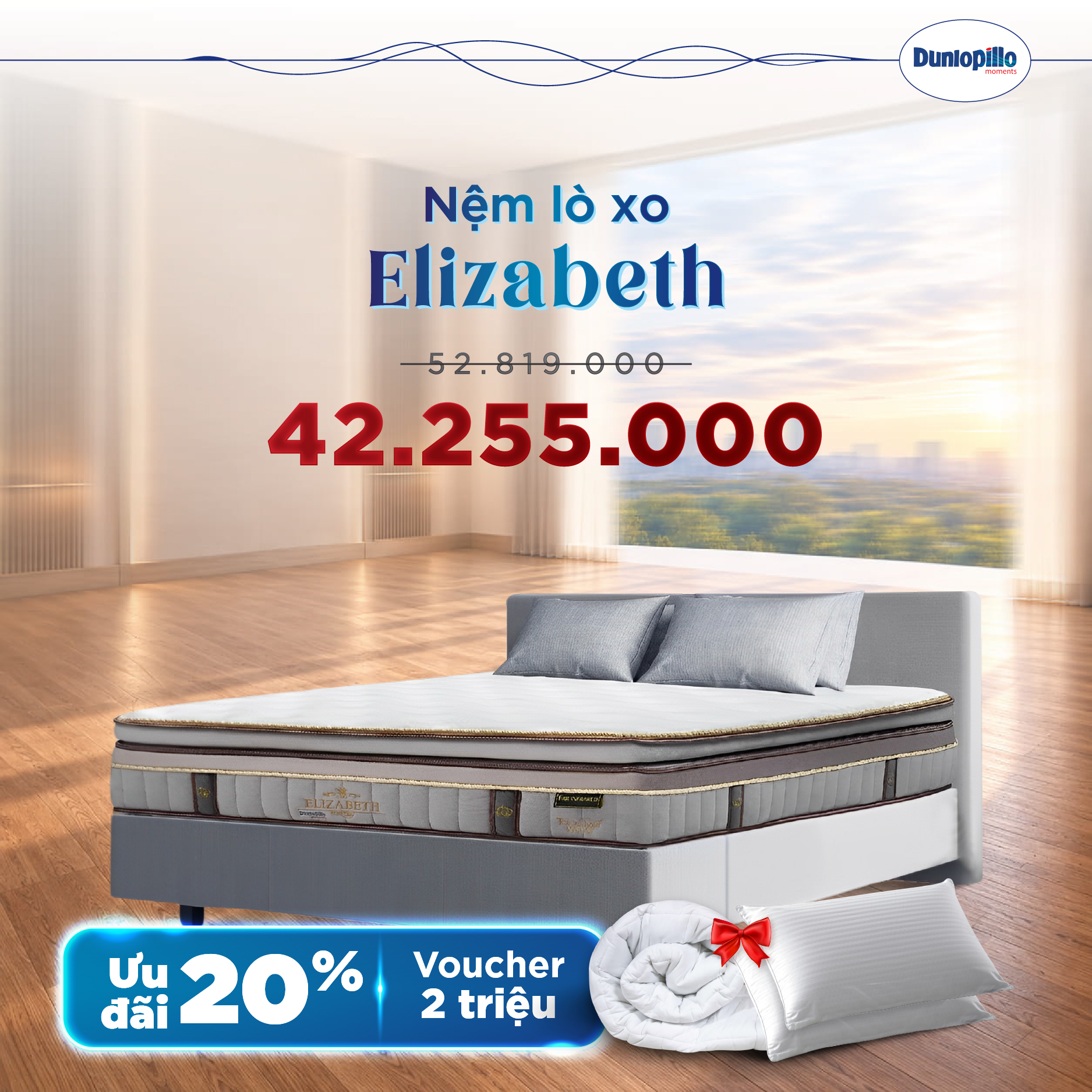 Nệm Dunlopillo khuyến mãi Elizabeth