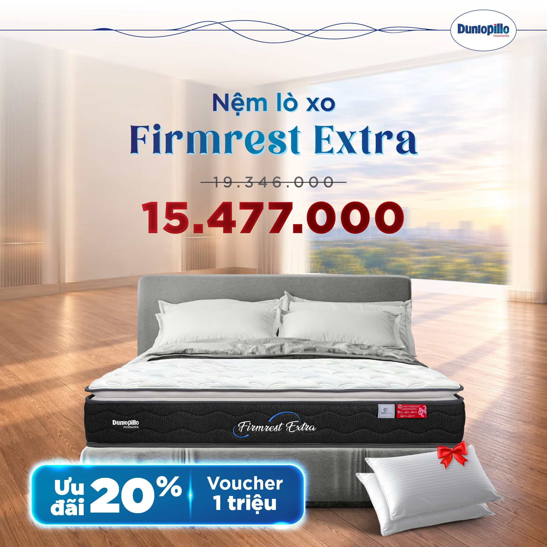 Nệm Dunlopillo khuyến mãi Firmrest Extra