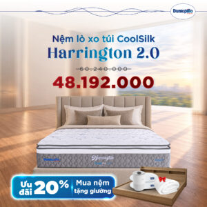 Nệm Dunlopillo khuyến mãi dòng Harrington Coolsilk 2.0