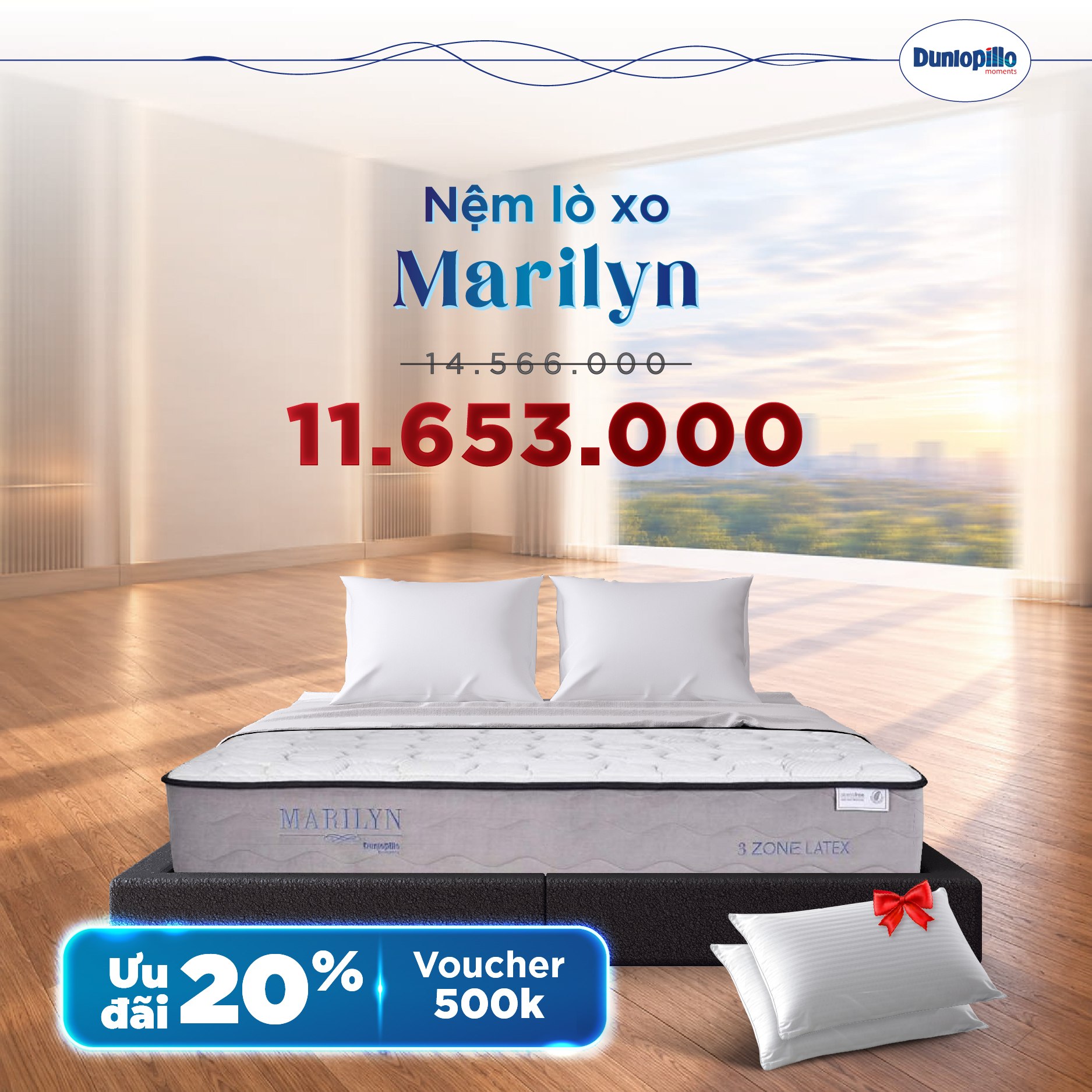 Nệm Dunlopillo khuyến mãi Marilyn