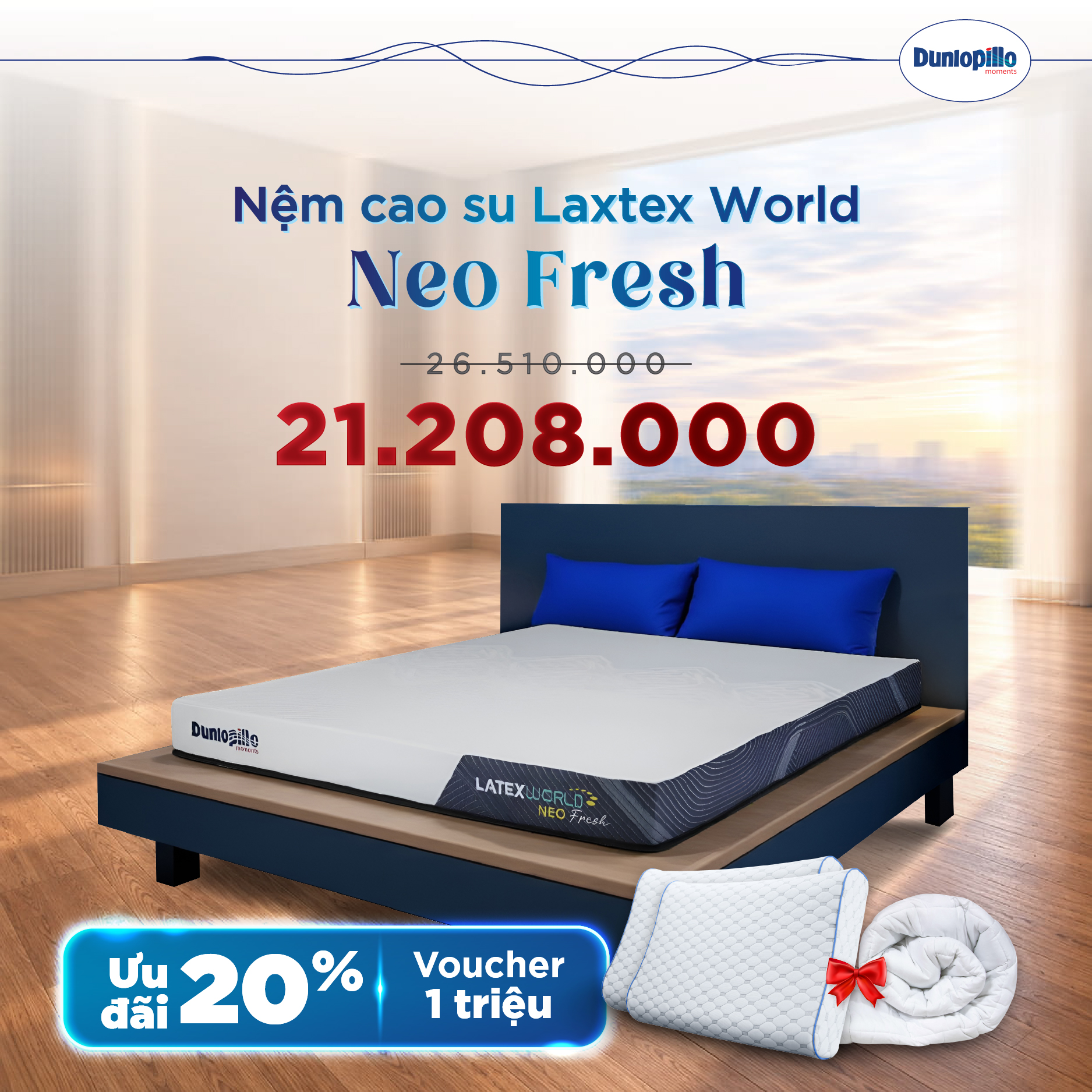 Nệm Dunlopillo khuyến mãi Neo Fresh
