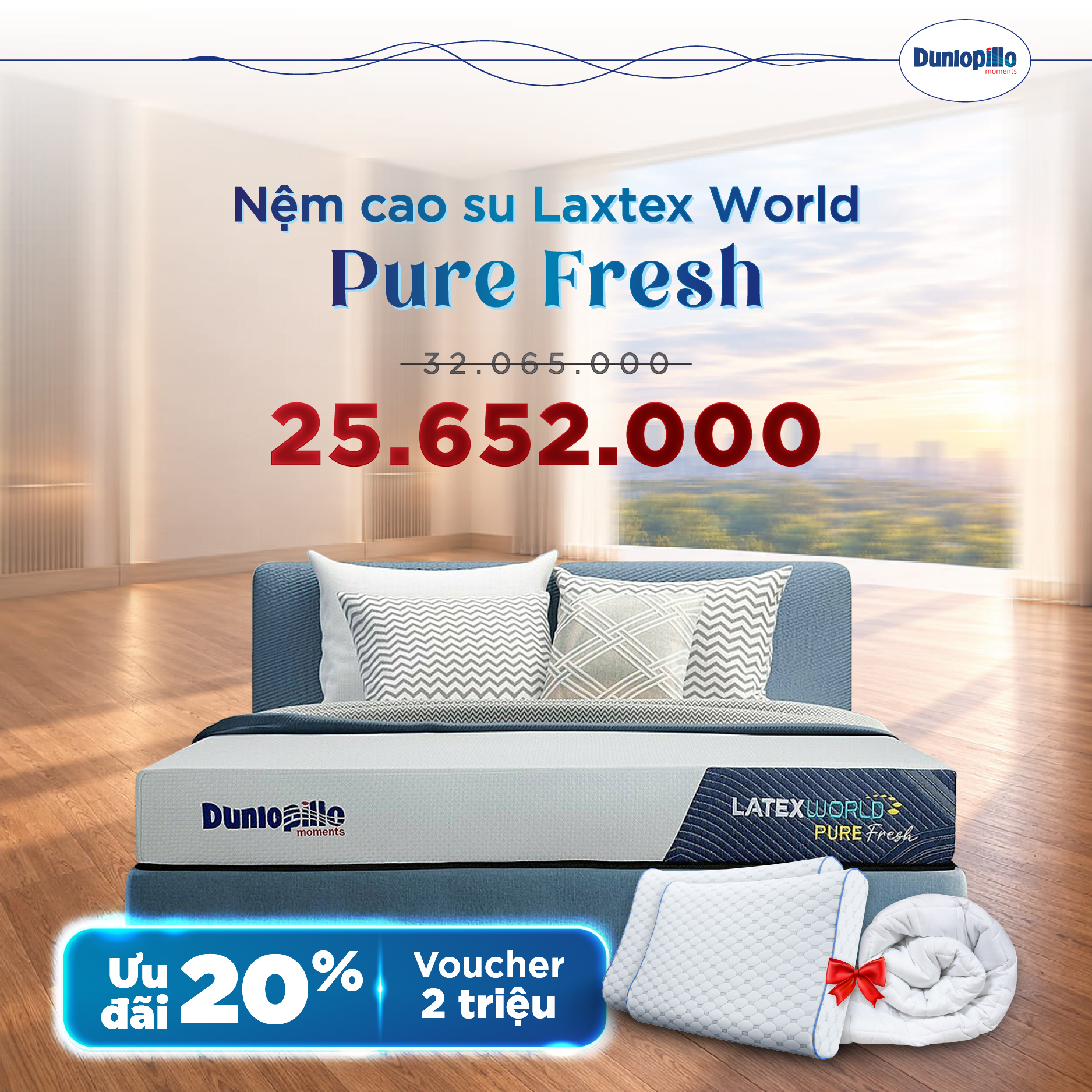 Nệm Dunlopillo khuyến mãi Pure Fresh