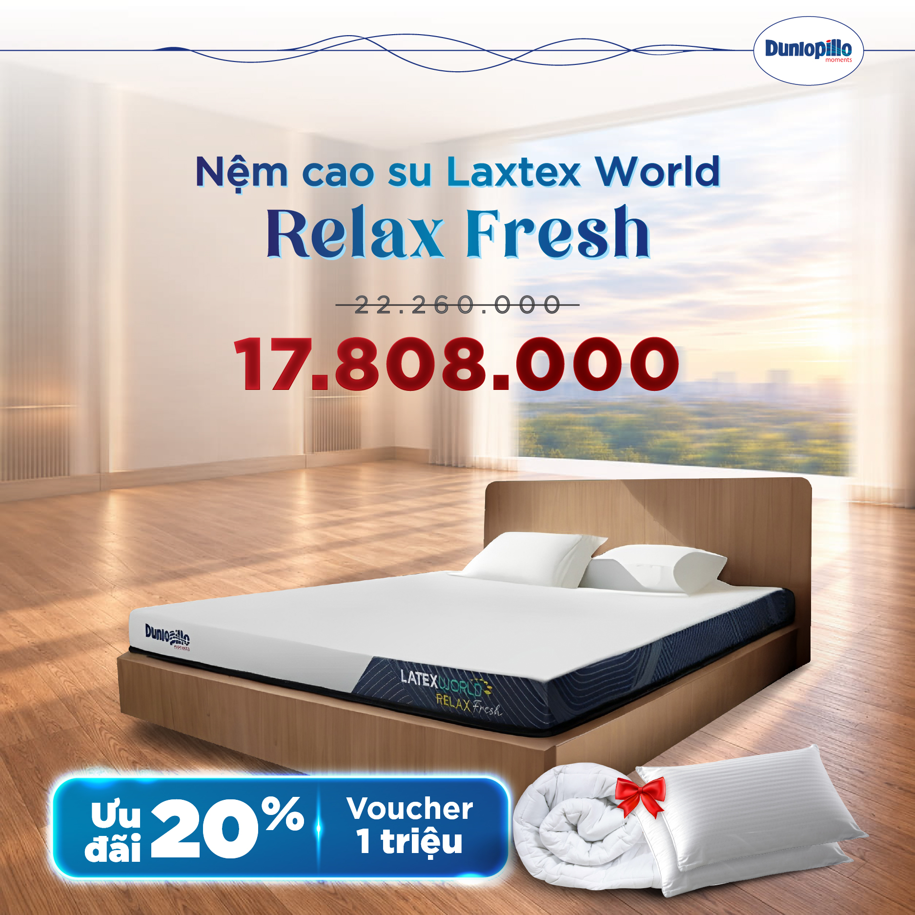 Nệm Dunlopillo khuyến mãi Relax fresh