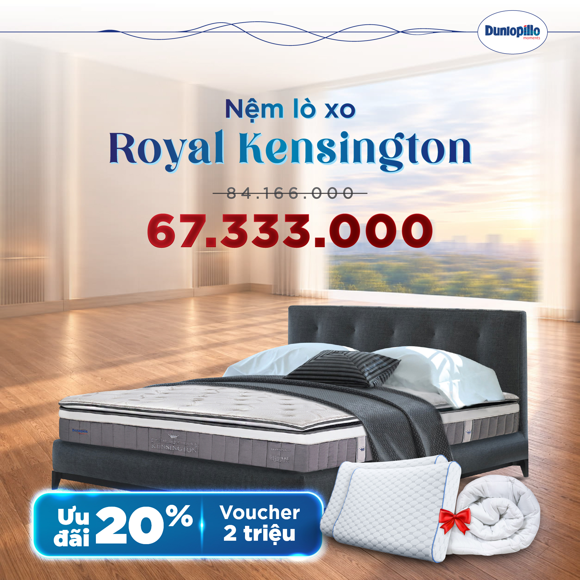 Nệm Dunlopillo khuyến mãi dòng Kensington