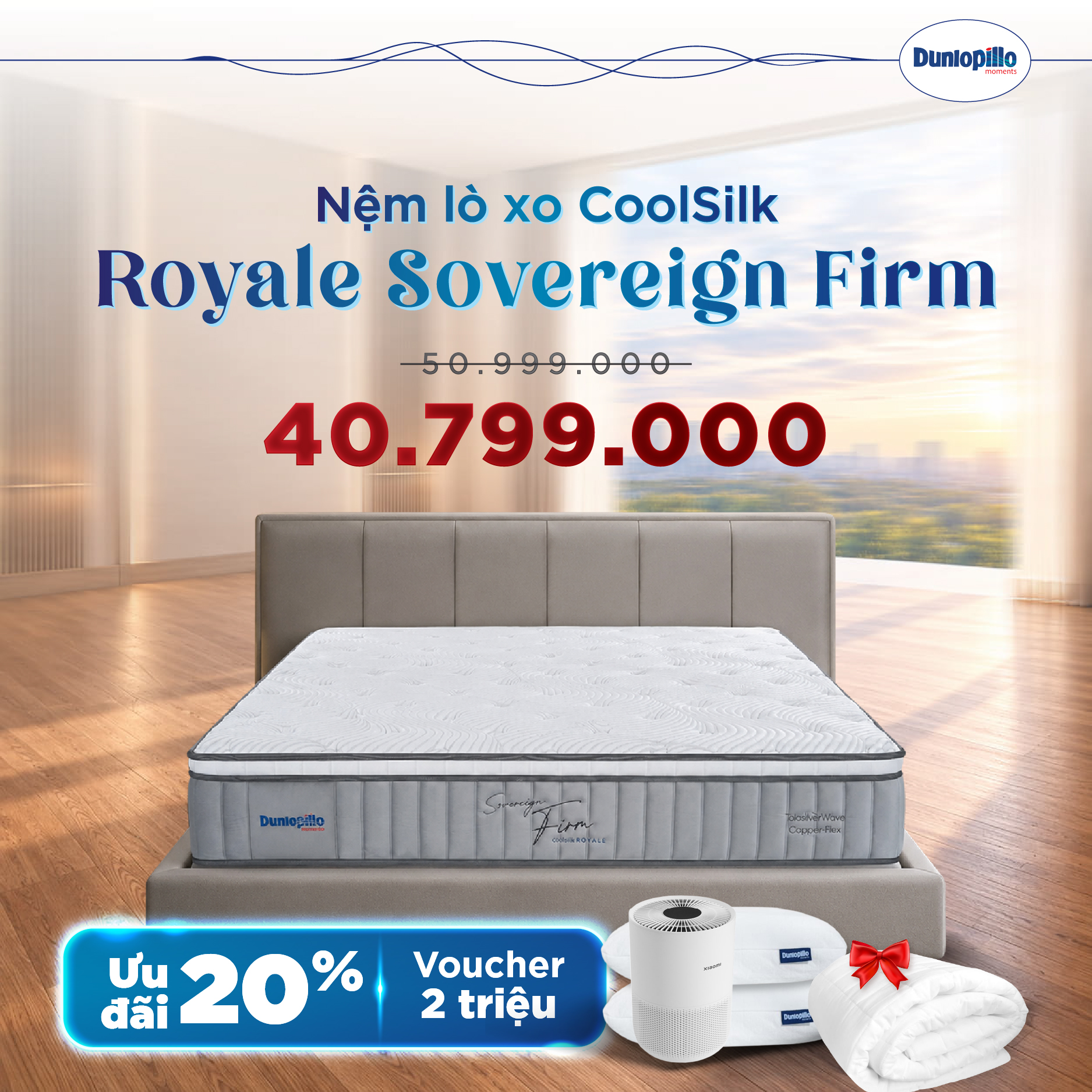 Nệm Dunlopillo khuyến mãi - Royale Sovereign Firm