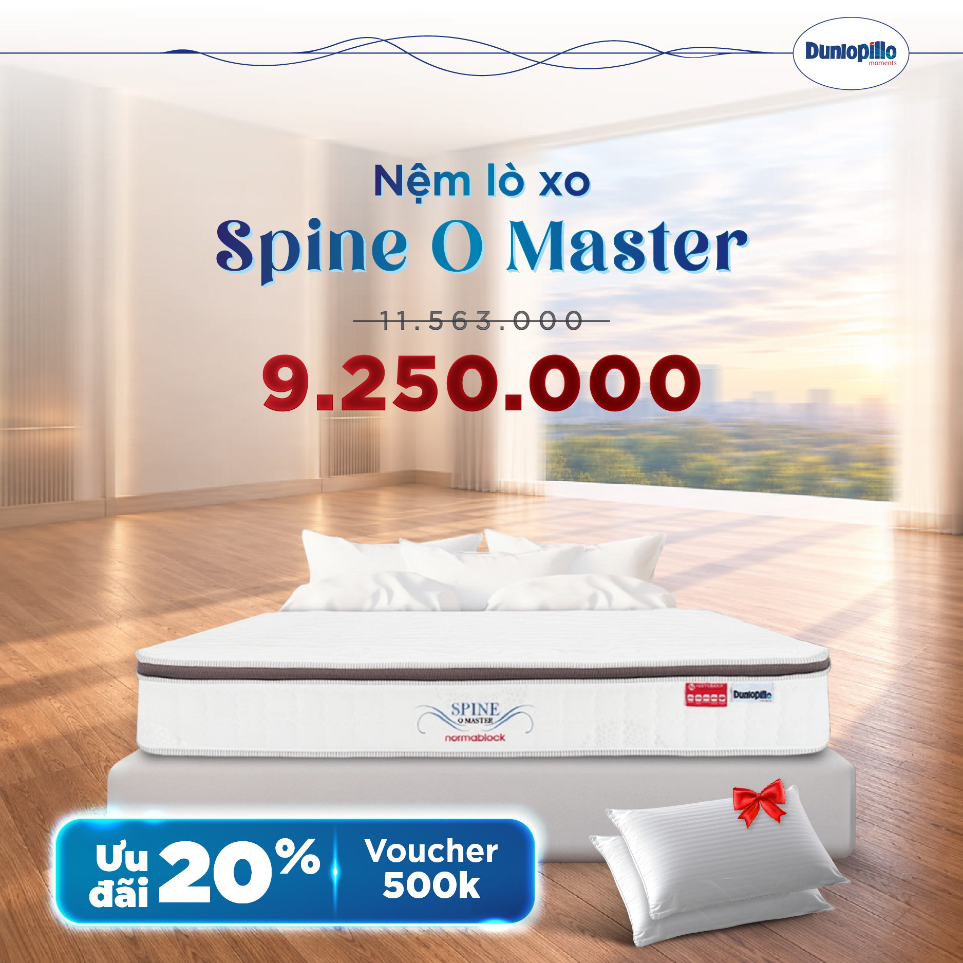 Nệm Dunlopillo khuyến mãi Spine O Master