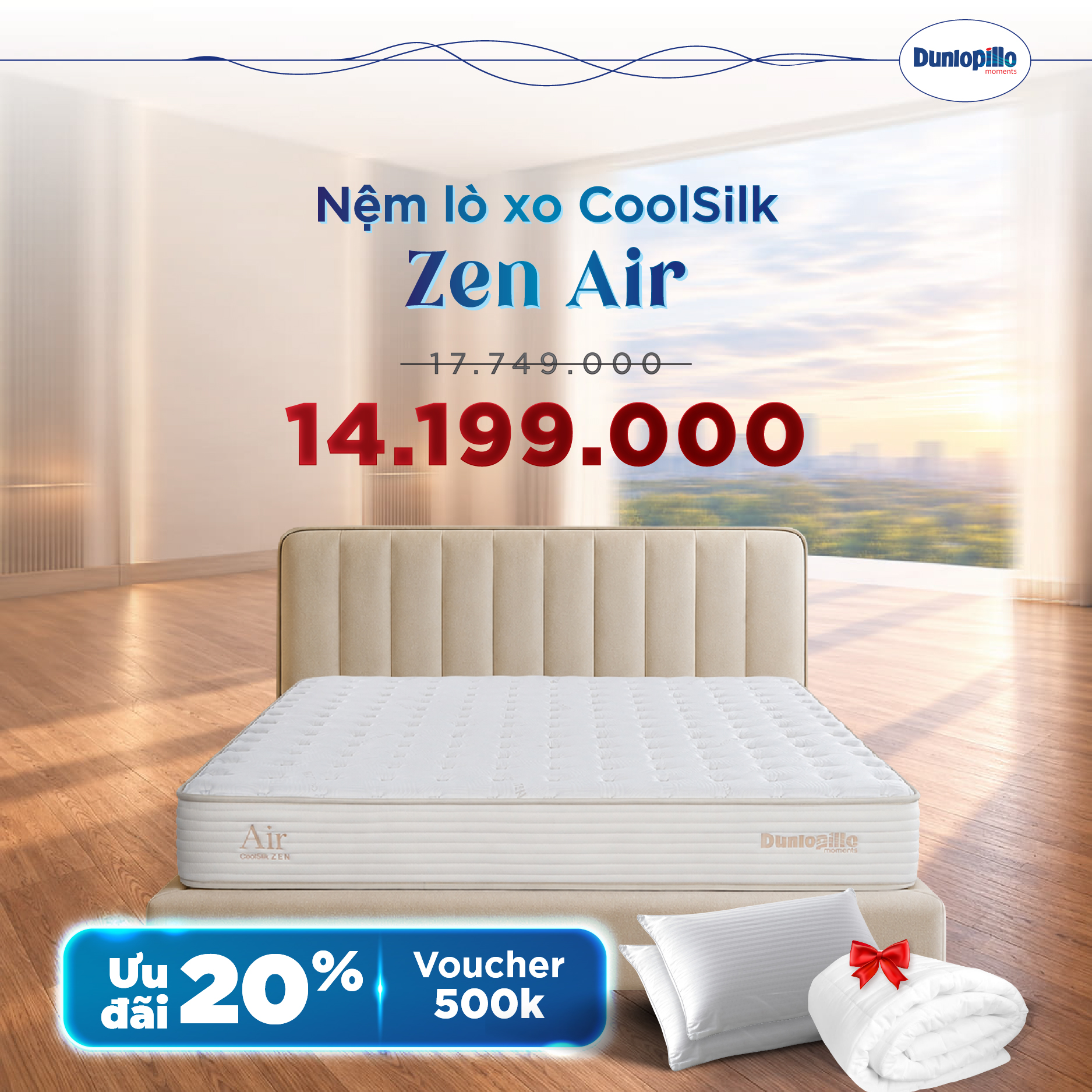 Nệm Dunlopillo khuyến mãi Zen Air
