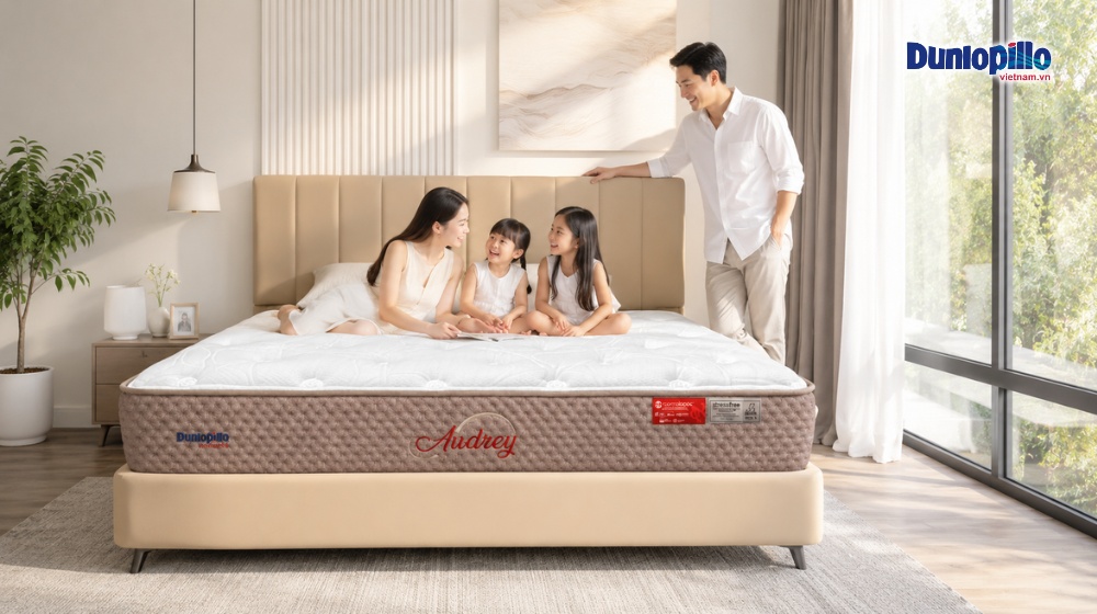 Nệm lò xo Dunlopillo Audrey Premium 2m phù hợp cho gia đình