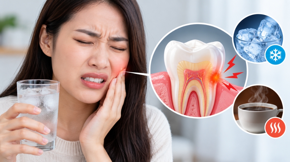 Bị ê buốt răng là 1 dâu hiệu để nhận biết người ngủ nghiến răng