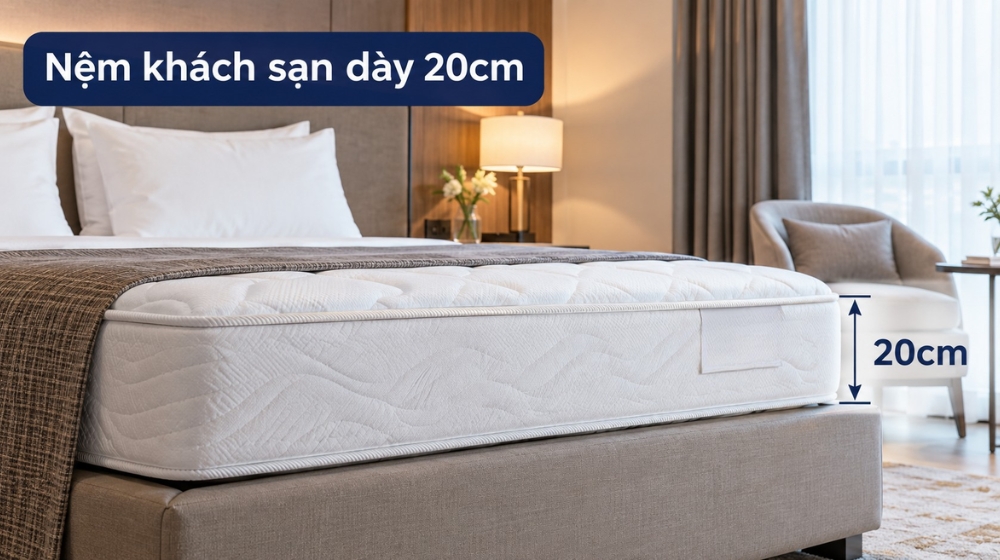 Nệm khách sạn dày 20cm