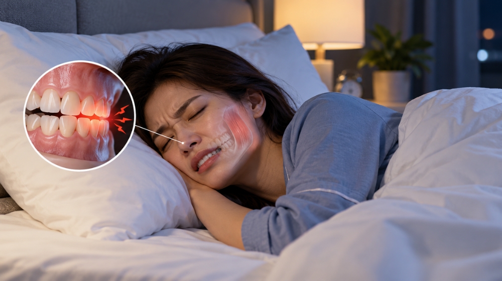 Nghiến răng khi ngủ là tình trạng có thể xuất hiện ở nhiều người