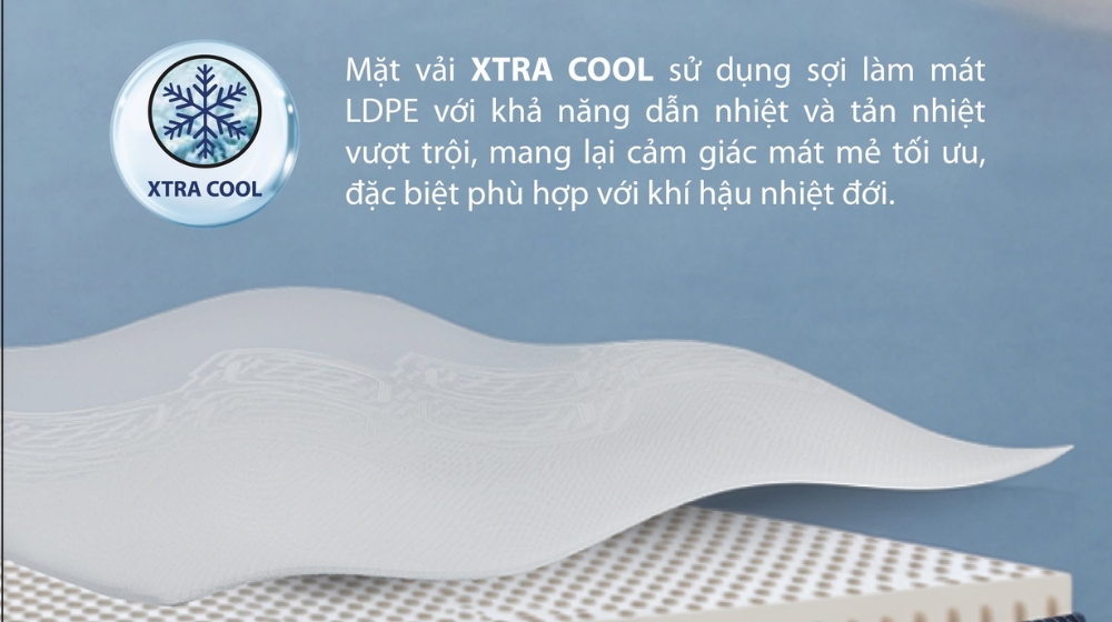 Nệm Dunlopillo thoáng mát khi nằm nhờ công nghệ áo nệm độc đáo