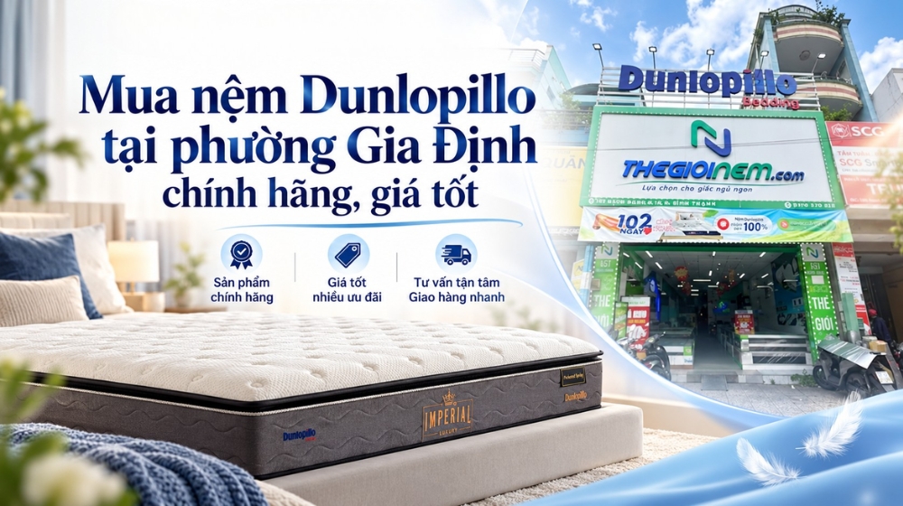 Mua nệm Dunlopillo tại phường Gia Định uy tín ở Thế Giới Nệm