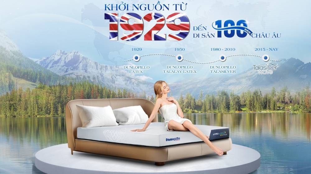 Thương hiệu nệm Dunlopillo với lịch sử phát triển lâu dài