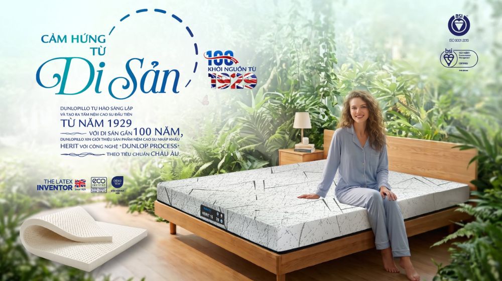 Thương hiệu nệm Dunlopillo đạt chất lượng quốc tế